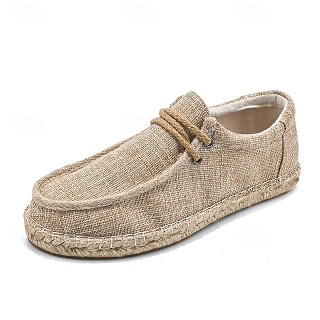 with Men's Rope – Beige Detail Loafers Casual Espadrille