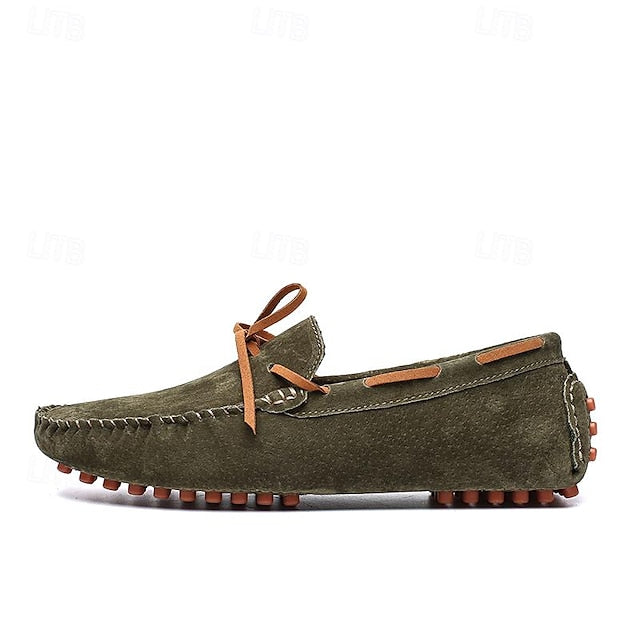 Men's Blue - Casual Driving Shoes Loafers Slip-On Suede