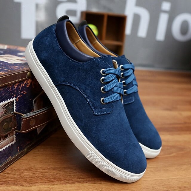 Brown Low-Top Men's Casual Suede Retro Lace-Up – Sneakers