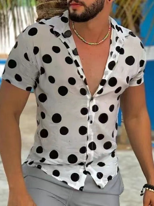 Men's Up Short Button Casual Summer White Shirt