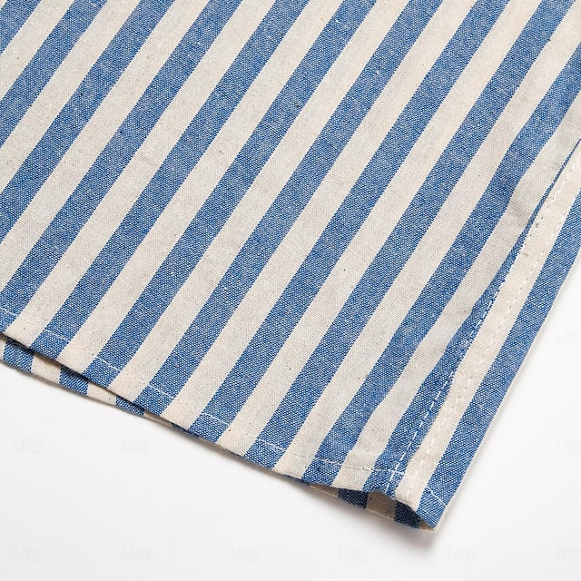 Summer 100% Casual Cotton Shirt Up Button Men's