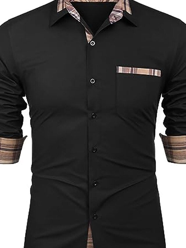 Up Button Casual Men's Summer Shirt Black