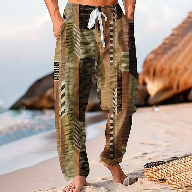 Trousers Baggy Men's Leg Casual Color Wide Pants