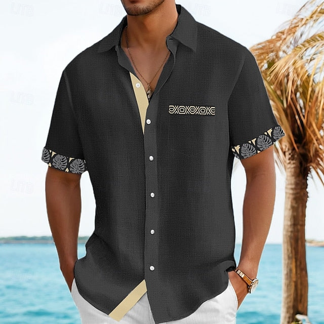 Men's Plaid Beach Linen Summer Shirt