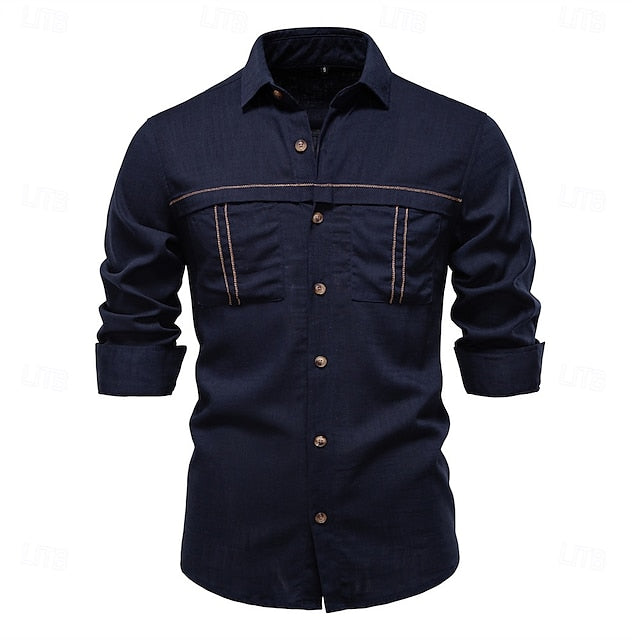 Cotton Shirt Men's Linen Casual