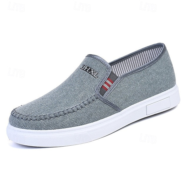 Loafers Men's Canvas Lightweight Slip-On Casual –