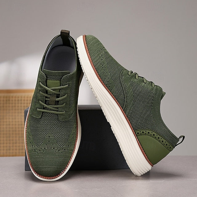 Lace-Up - Sneakers Men's Breathable Brogue Knit Casual