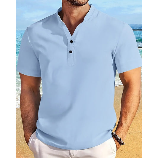 Button Summer Up Casual Men's Beach Shirt