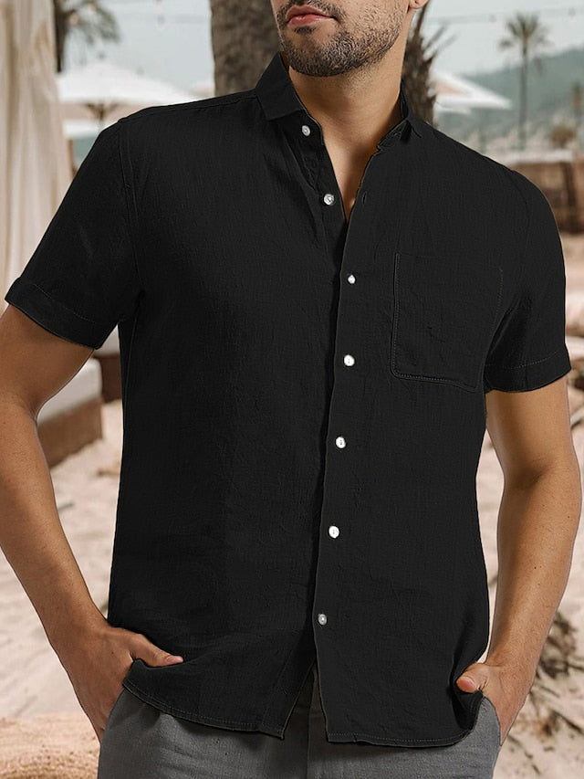 Shirt Cotton Summer Men's Linen