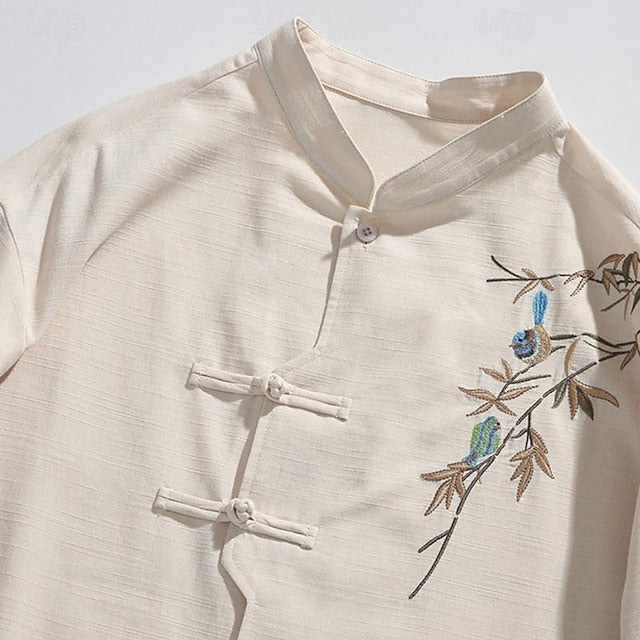 Men's Cotton Linen Shirt White