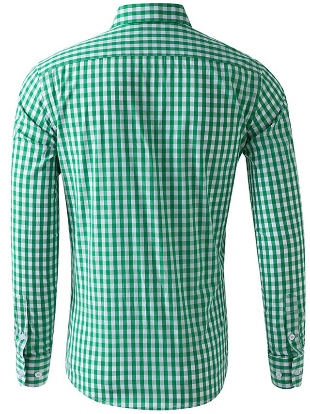Men's Shirt Shirts Casual Button Checked Up