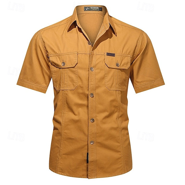 Up Shirt Men's Button Casual Summer Cargo