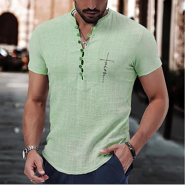 Up Men's Shirt Beach Summer Button Casual