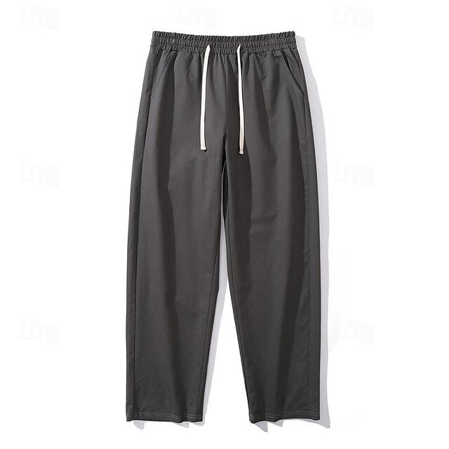 Drawstring Pocket Trousers Pants Casual Men's Waist Elastic