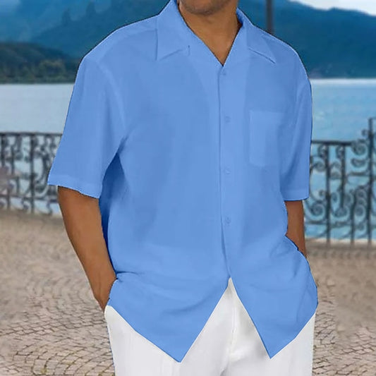 Up Men's Shirt Button Casual Summer Beach