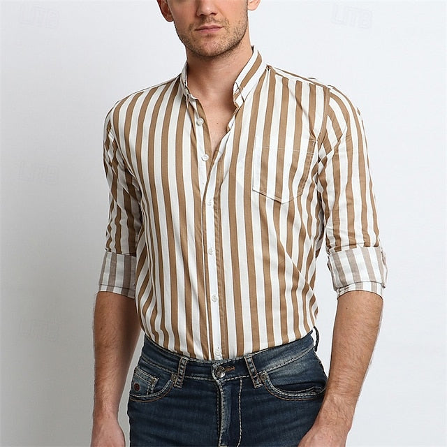 Casual Shirt Beach Men's Button Summer Up