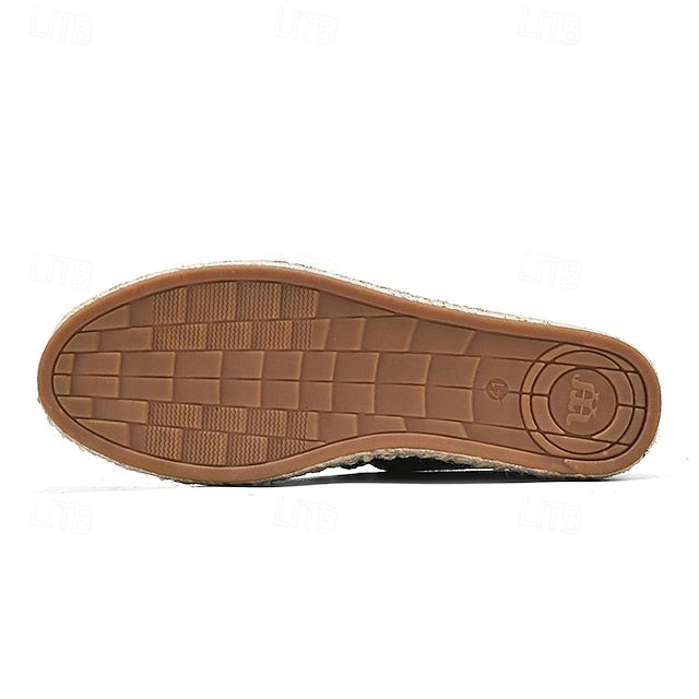 with Men's Rope – Beige Detail Loafers Casual Espadrille