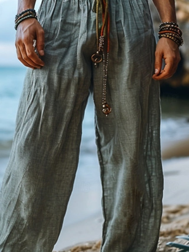 Viking Shirt Summer Beach Linen Style Men's