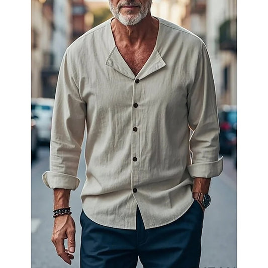 Viking Men's Beach Style Linen Summer Shirt