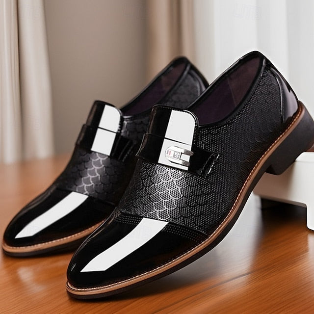 Men's Loafers Comfortable Black Faux Leather – Slip-On