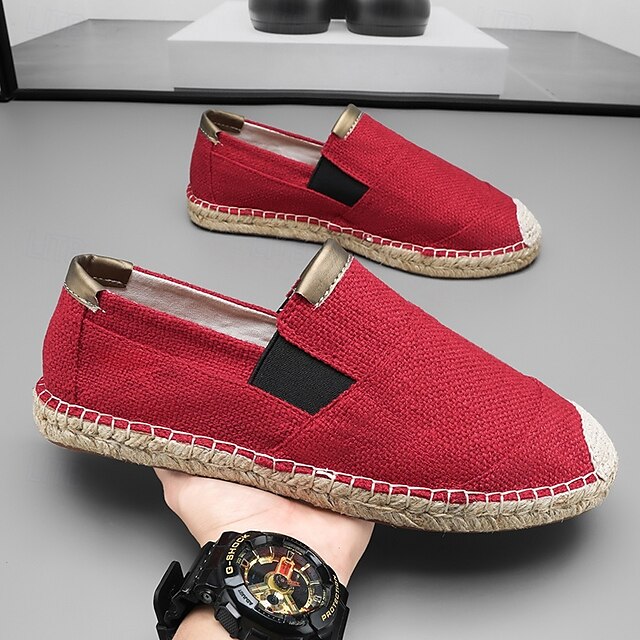 with Red Sole - Espadrille Men's Shoes Jute Slip-On