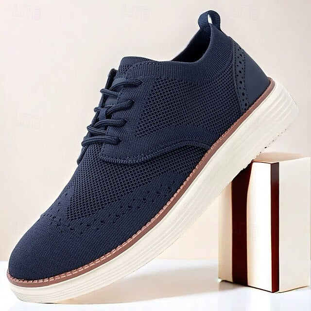 Lace-Up - Sneakers Men's Breathable Brogue Knit Casual