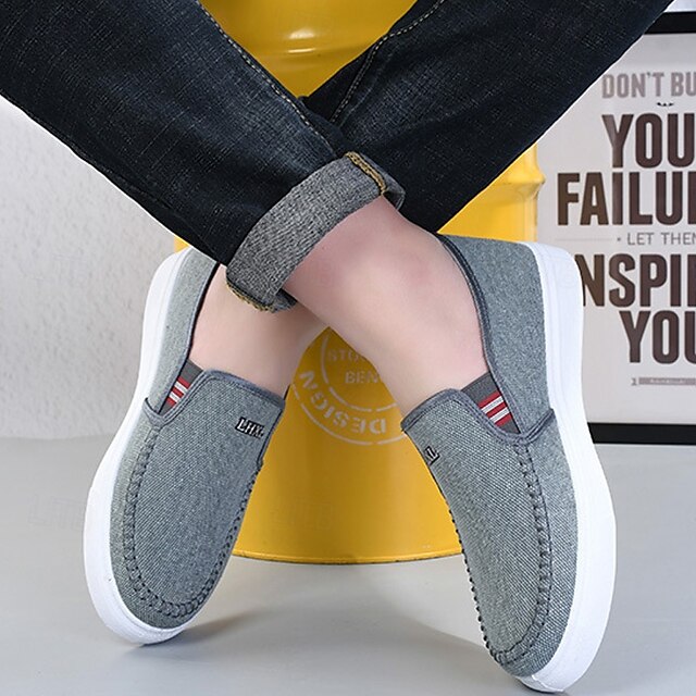 Loafers Men's Canvas Lightweight Slip-On Casual –