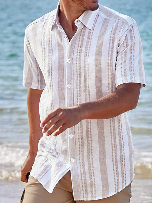 Men's Summer Button Shirt Casual Beach Up