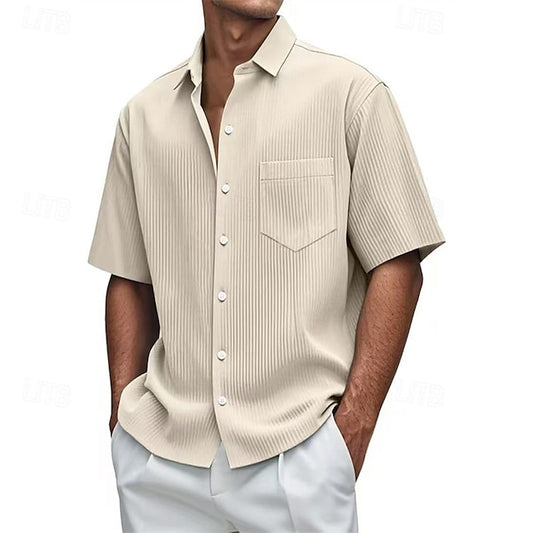 Men's Shirt Up Beach Button Casual Summer