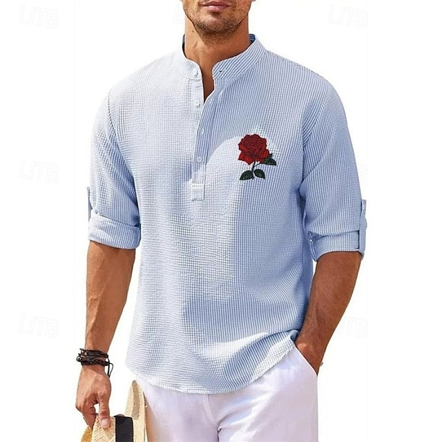 Men's Beach Shirt Summer Popover Casual