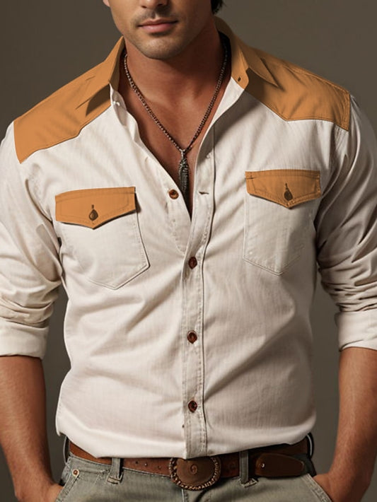 Western Shirt Up Casual Men's Button