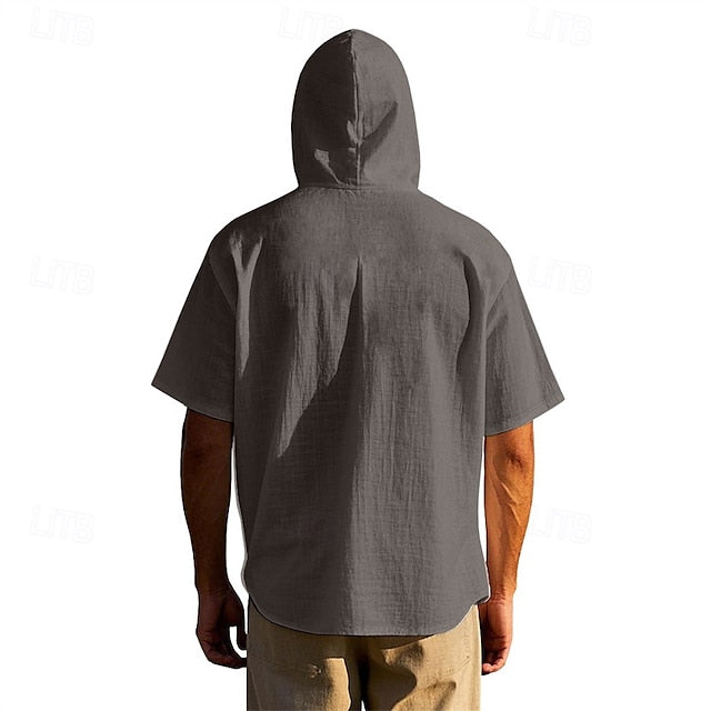 Cotton White Shirt Casual Men's Up Button