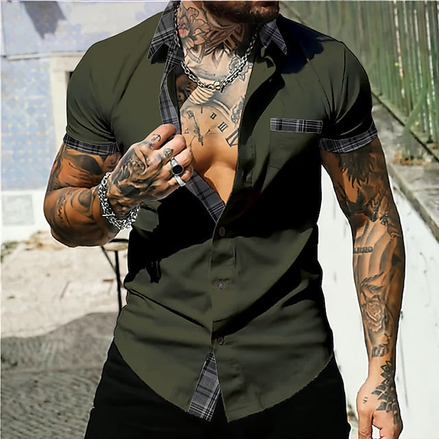 Shirt Casual Men's White Summer Button Up