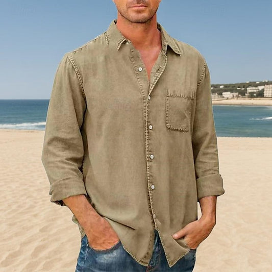 Shirt Casual Button Beach Men's Up Summer