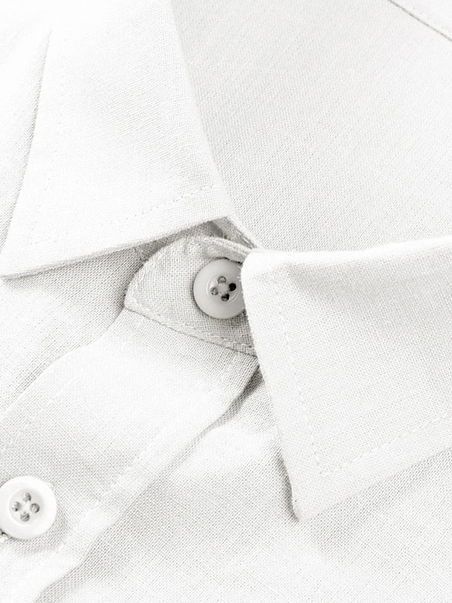 Shirt Button Up Casual Beach Men's Summer
