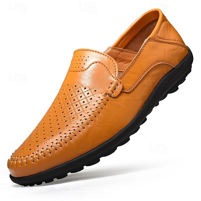 Loafers Faux - Breathable Perforated Men's Leather