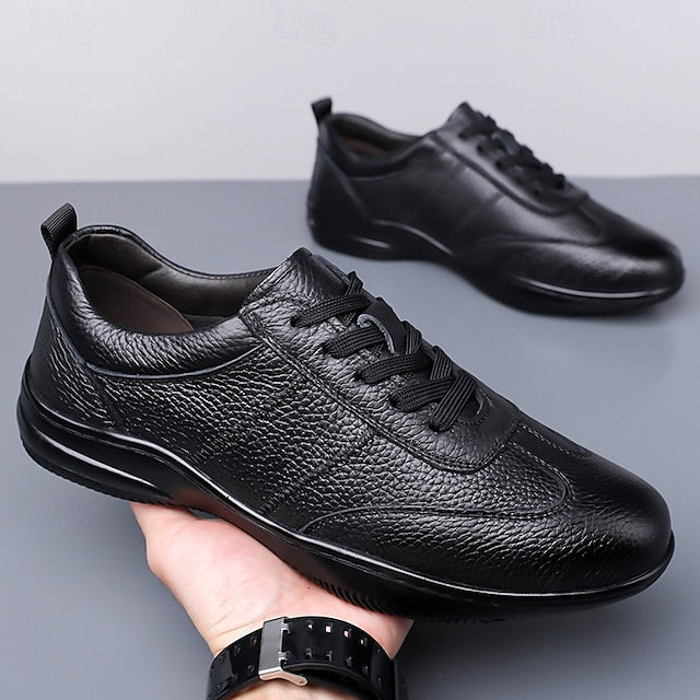 Men’s Sports Lightweight Sneakers Comfortable Leather –