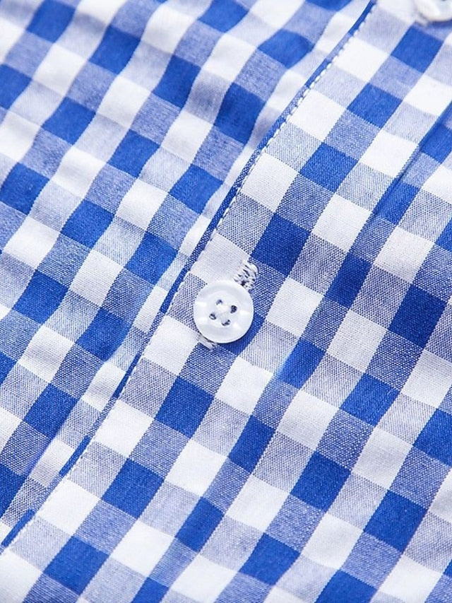 Men's Shirt Shirts Casual Button Checked Up