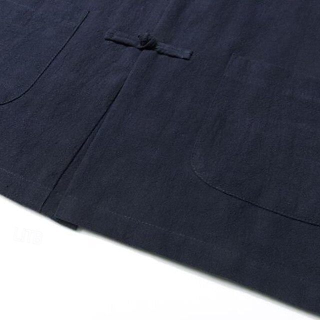Button Up Casual Linen Men's Shirt Cotton