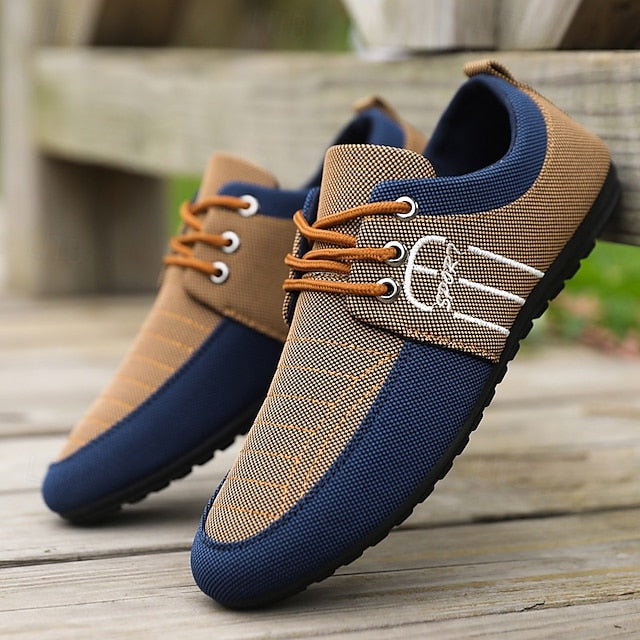 Contrasting Textures Slip-On Casual Shoes Nylon Men's with