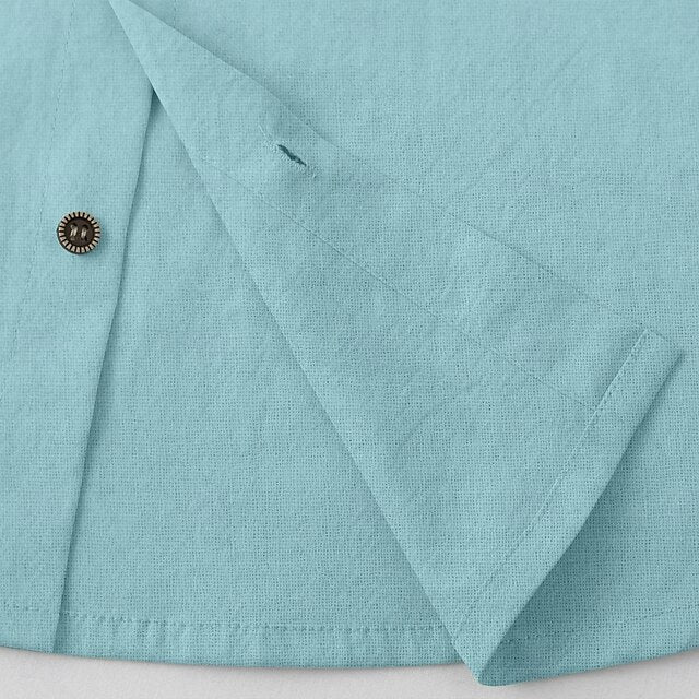 Wear Summer Up Beach Button Linen Men's Shirt