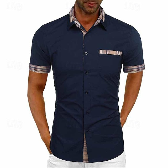 Summer Men's Casual Button Beach Shirt Up
