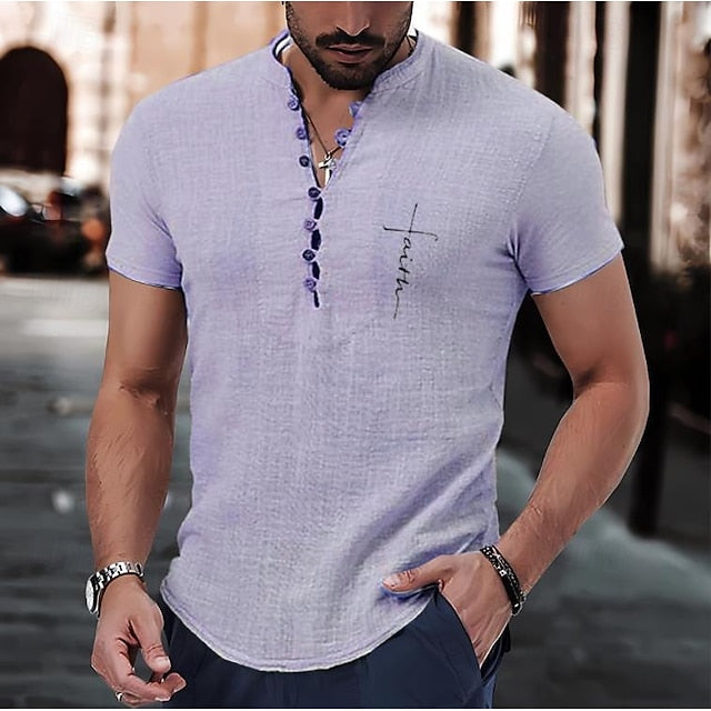 Up Men's Shirt Beach Summer Button Casual