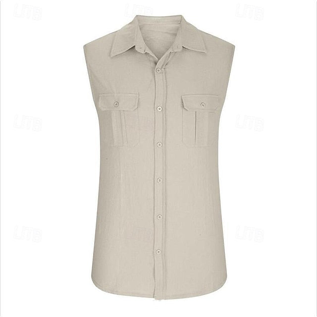 Men's Shirt Beach Summer Up Button Casual
