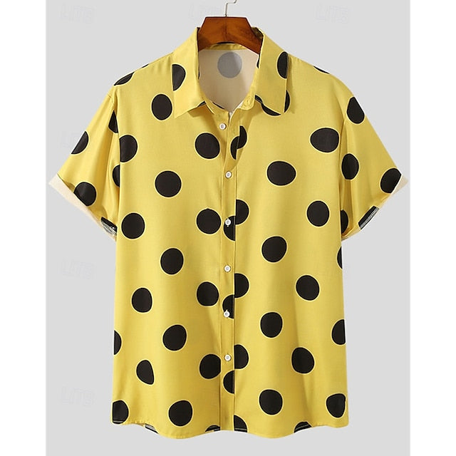 Summer Casual Men's Up Shirt Beach Button