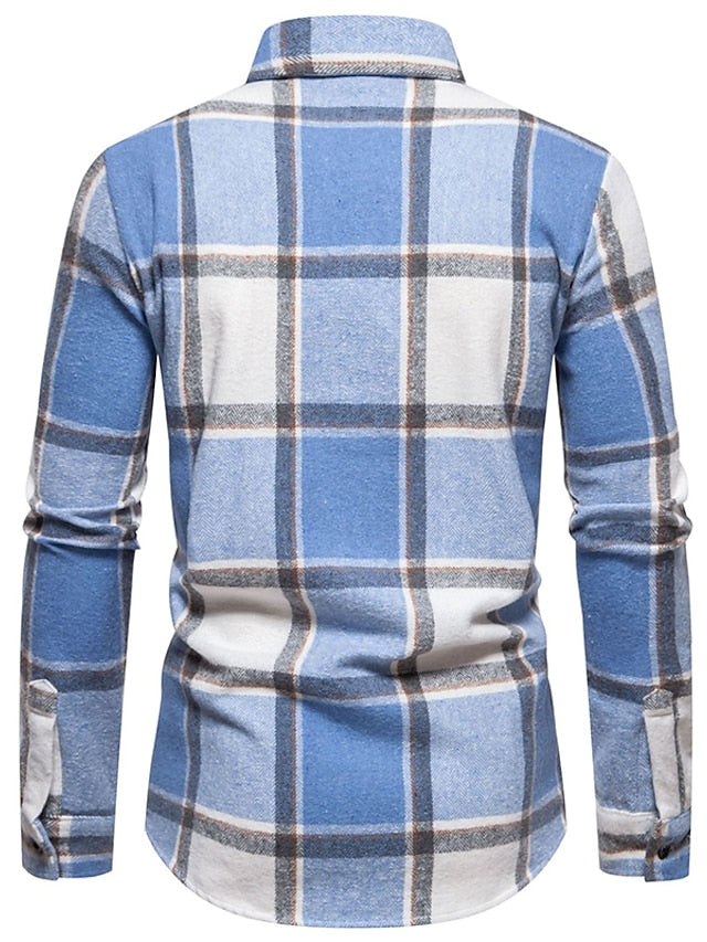 Black Casual Shirts Men's Shirt Red Blue Pink Checked