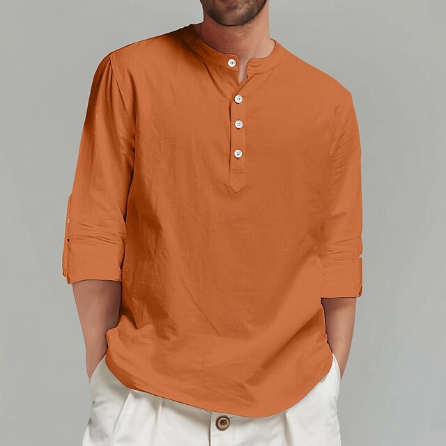 Linen Beach Men's Solid Summer Shirt