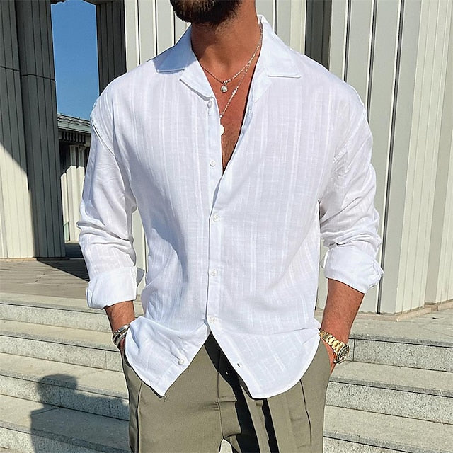 Button Men's Up Beach Summer Casual Shirt