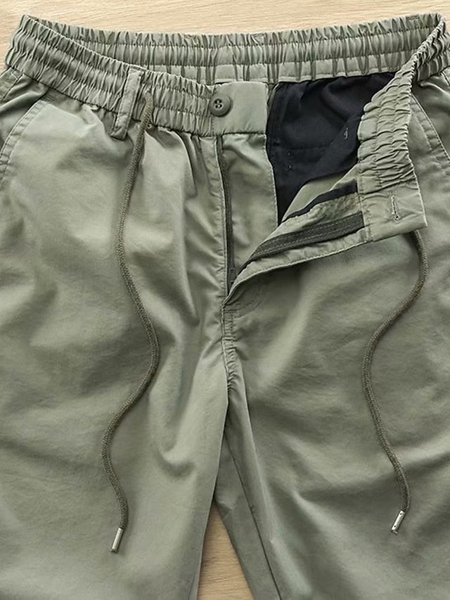 Pocket Pants Chinos Joggers Elastic Trousers Casual Men's