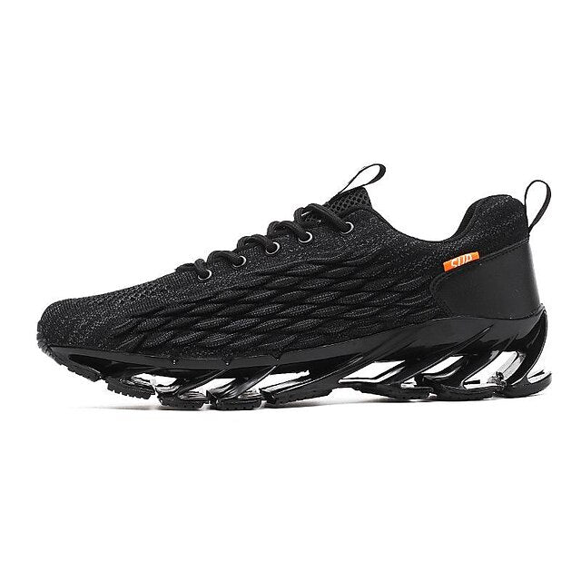 Men's Red with Blade Sole Breathable Sneakers - Running